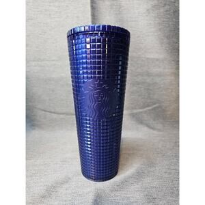Starbucks 2023 Blueberry Glitter Pearl Grid Tumbler 24 oz Venti Cup
